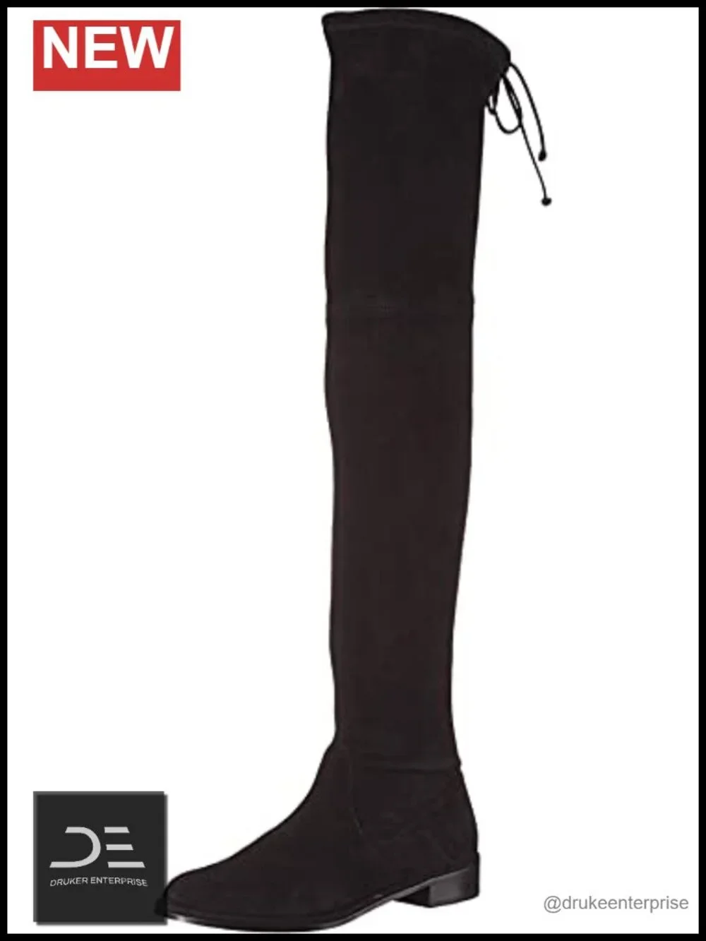 Over the Knee Boots, 16in Shaft, Low Heel, Suede, Pull-On, Block Heel